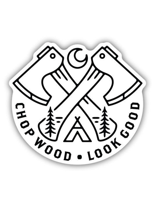 Chop Wood Crossed Axes Sticker