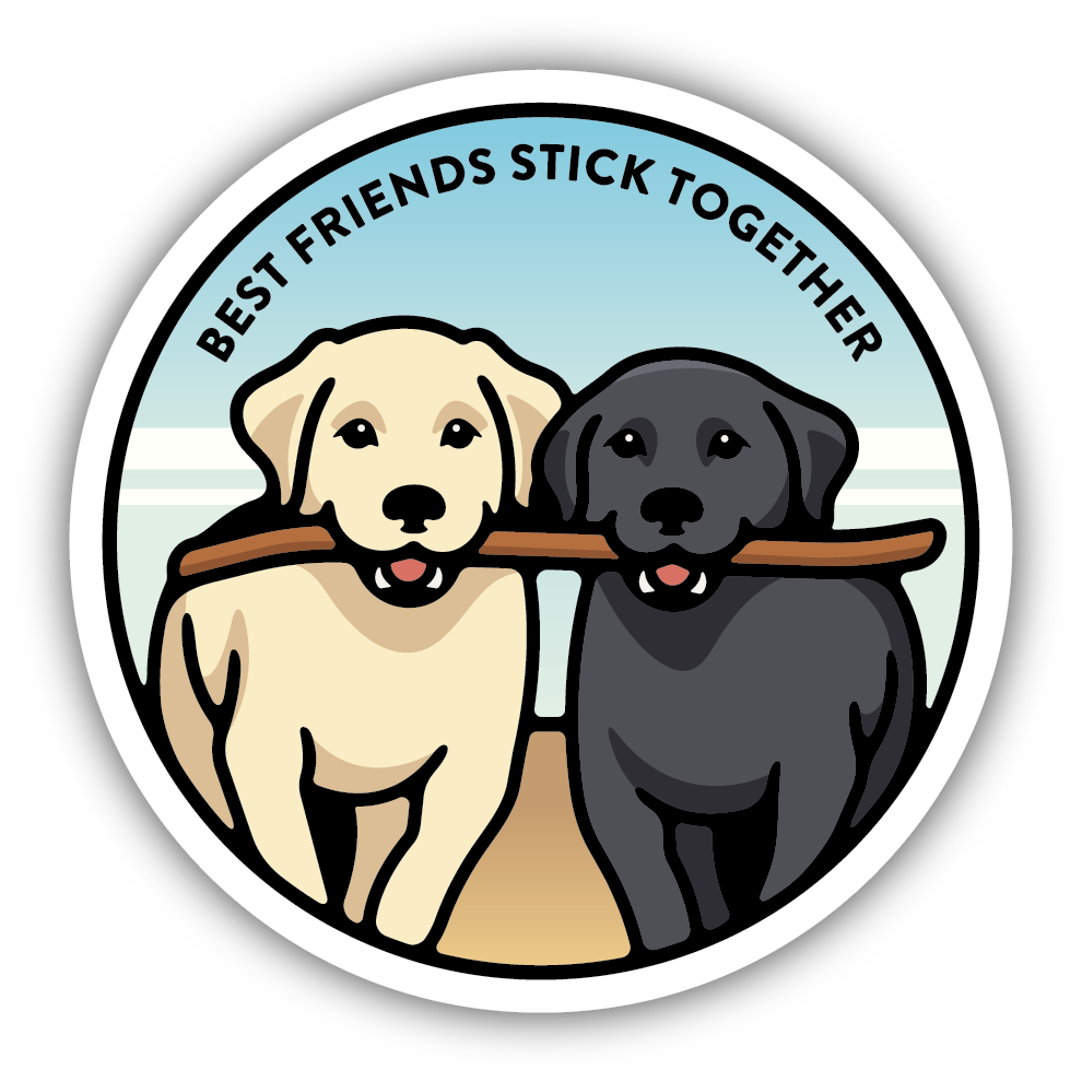 Best Friends Stick Together Labradors Sticker