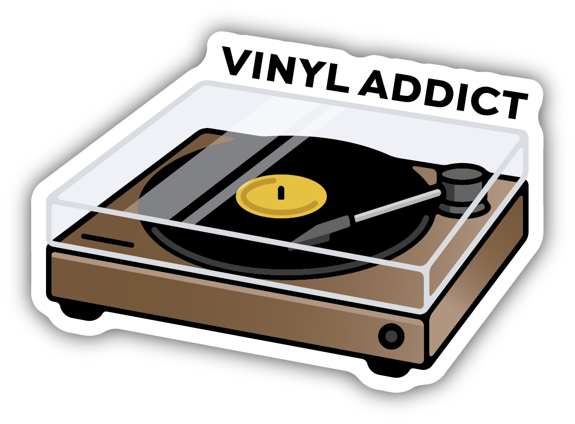 Vinyl Addict Record Player Sticker