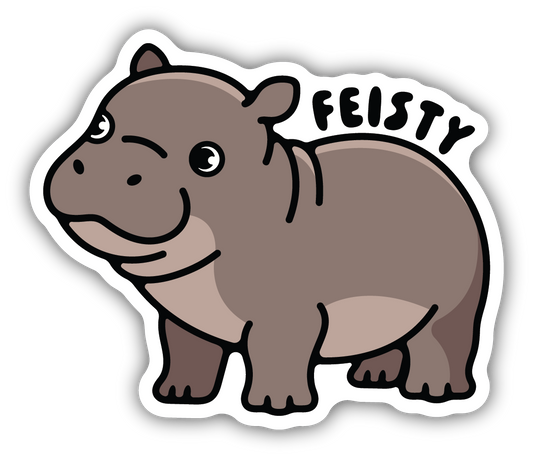 Feisty Pygmy Hippo Sticker