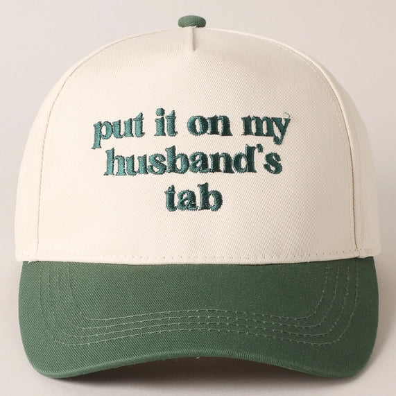 Put It On My Husband's Tab Embroidery Canvas Cap