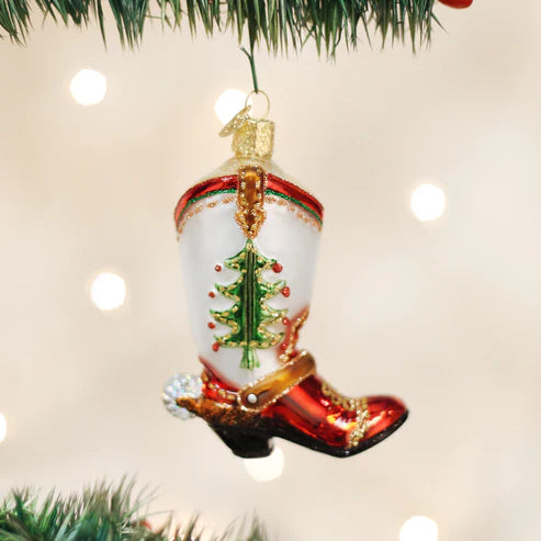 Christmas Cowboy Boot Ornament