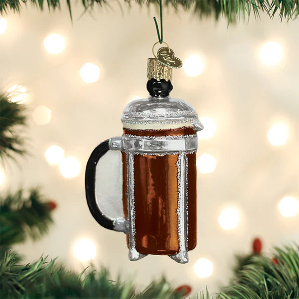 French Coffee Press Ornament