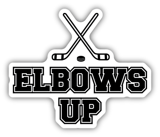 Elbows Up Hockey Sticks Sticker