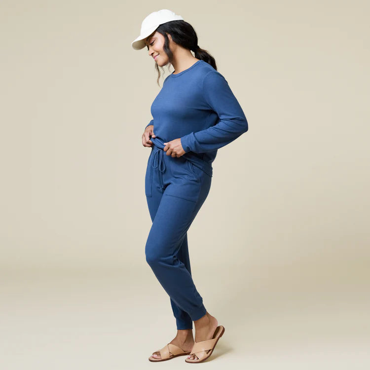 Dream Jersey Crew Neck Lounge Set | Indigo