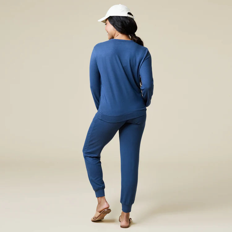 Dream Jersey Crew Neck Lounge Set | Indigo