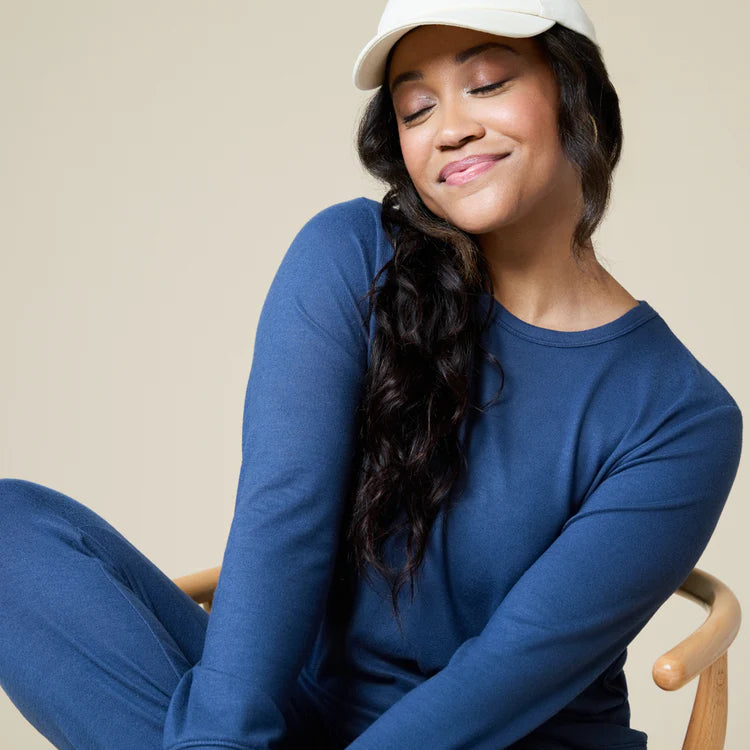 Dream Jersey Crew Neck Lounge Set | Indigo