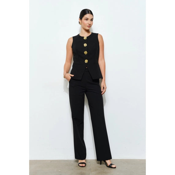 Luxe Gold Button Vest