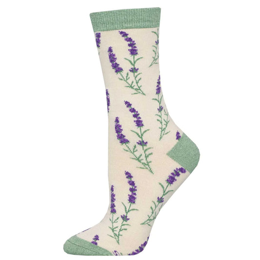 Women's Bamboo Lovely Lavender Crew Socks