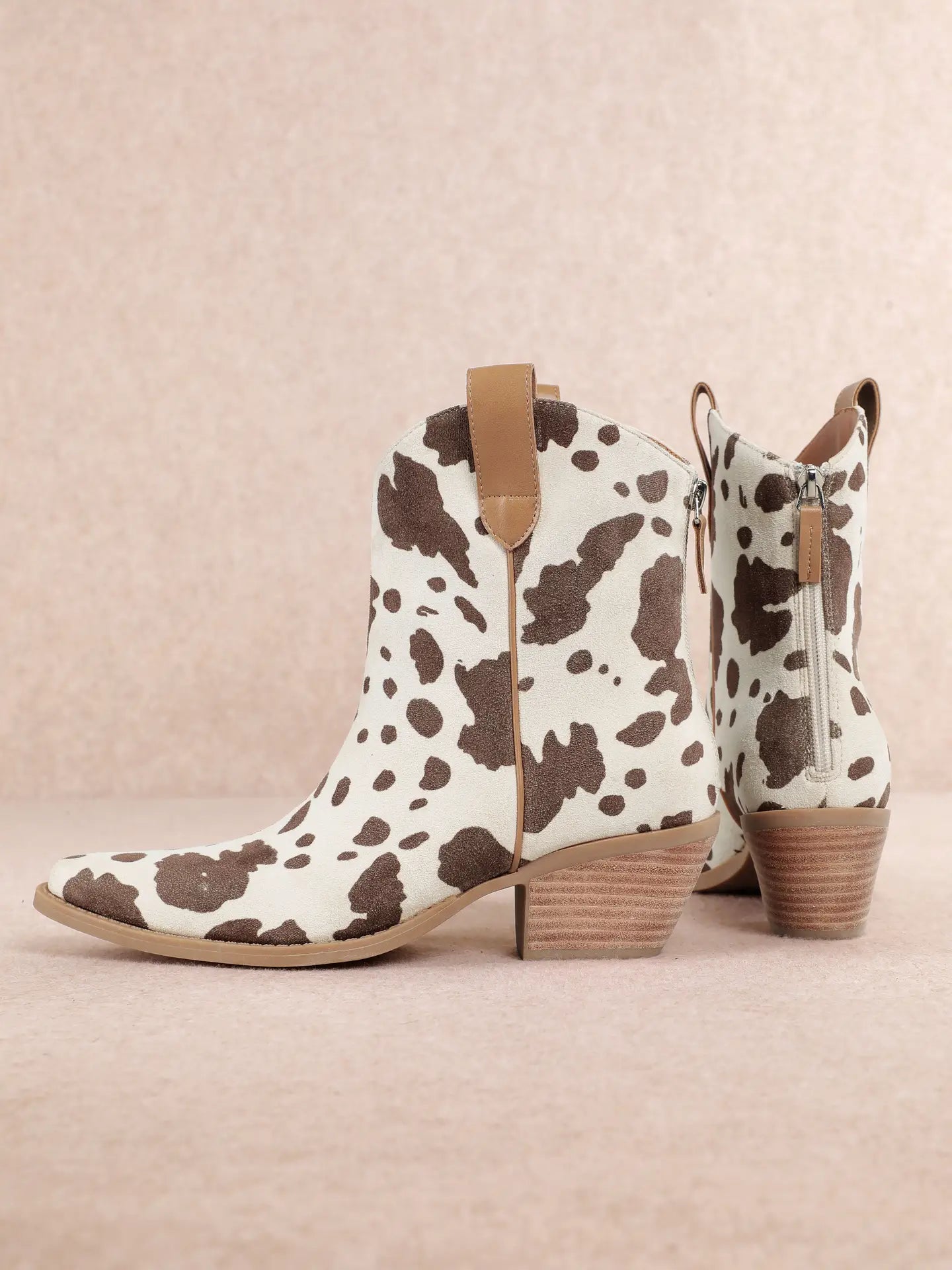 Rose Cowboy Boots | Cow Brown