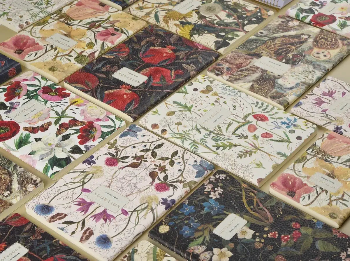 Vegan Leather A5 Notebook | Greens and Flowers 