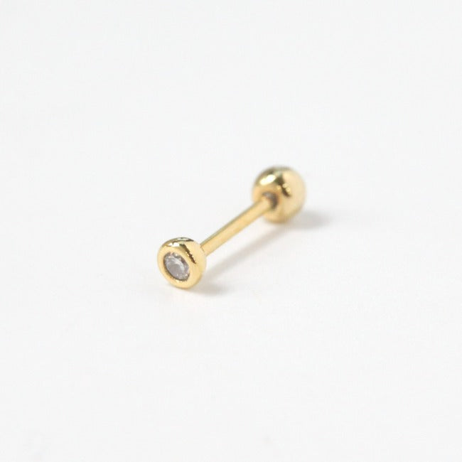 Tiny Crystal Screw Back Earring