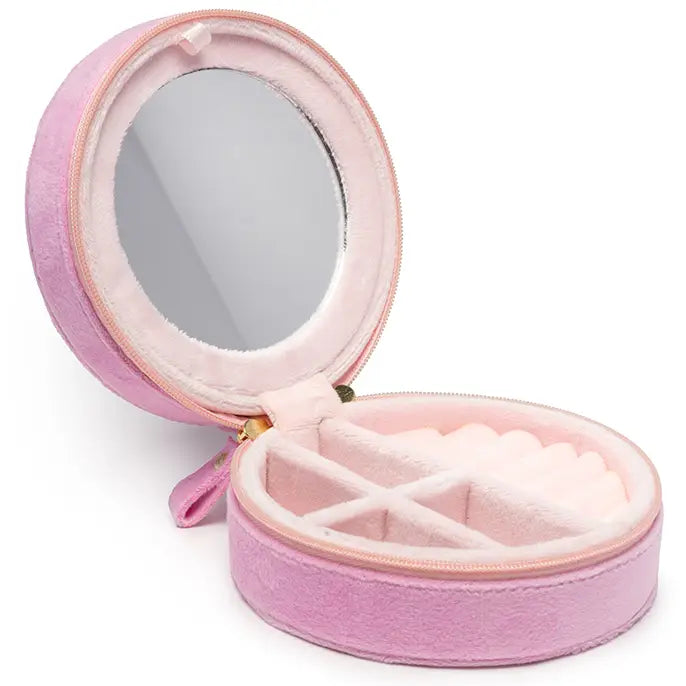 Velvet Jewelry Zip Case / Travel Organizer - Rose - Pink