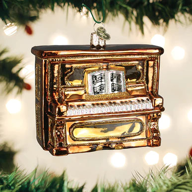 Brown Upright Piano Ornament