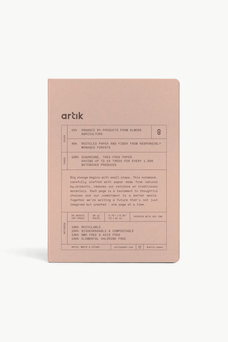 Artik Hard Cover Journal | Ruled | Almond