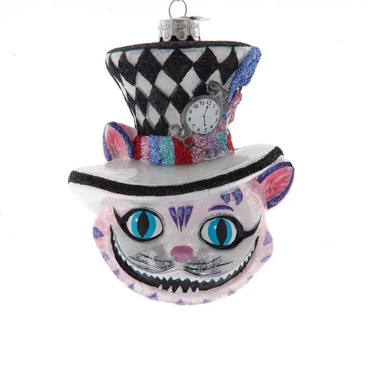 Noble Gems Cheshire Cat Head Glass Ornament