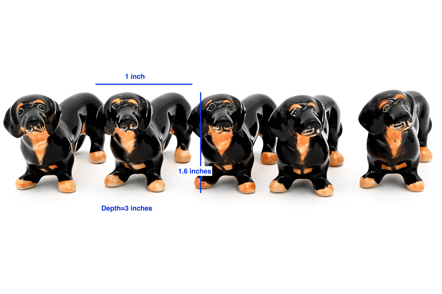 Miniature Ceramic Tiny Dachshund | Individual