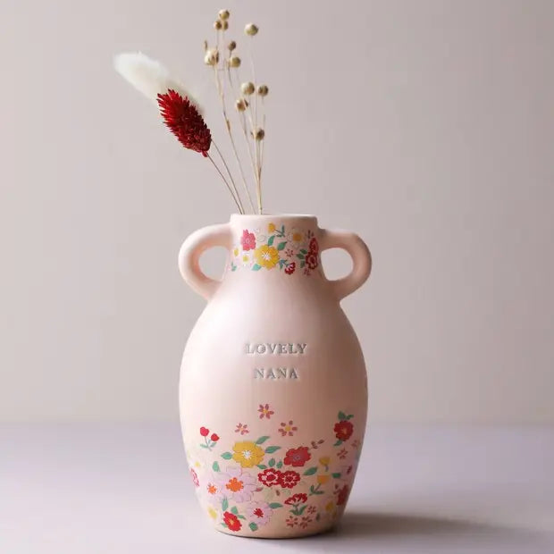 Large Ceramic Lovely Nana Floral Vase,