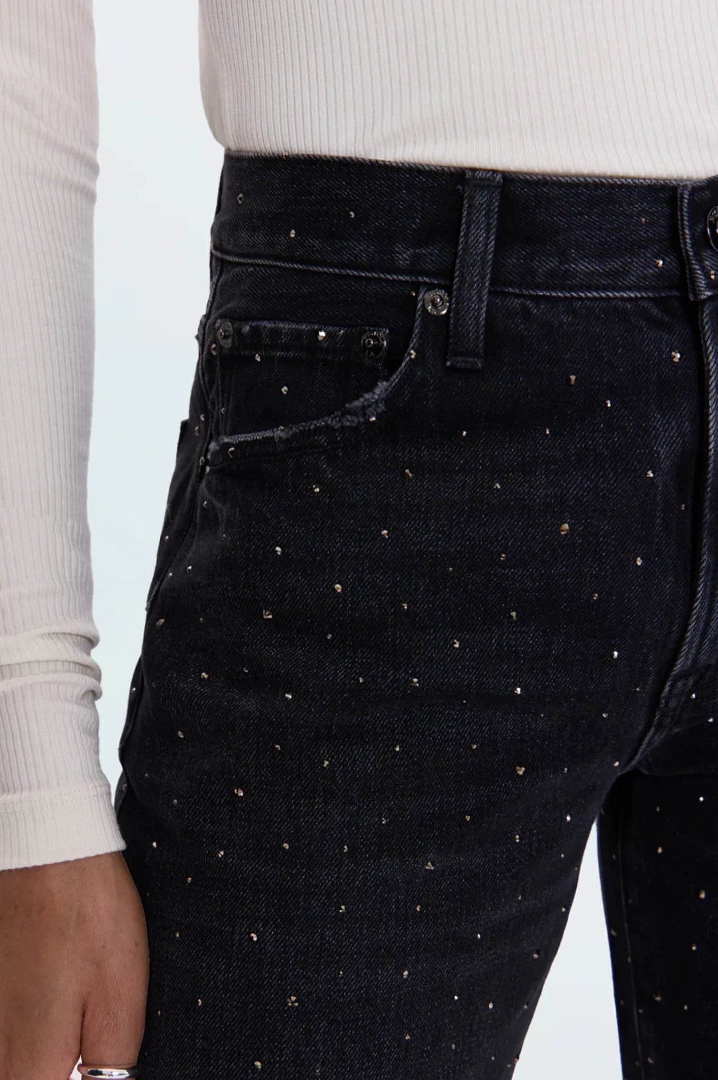 Lexi Mid Rise Bowed Straight Jean