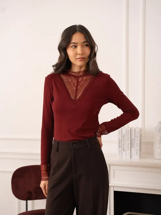 Louna Lace High-Neck Top