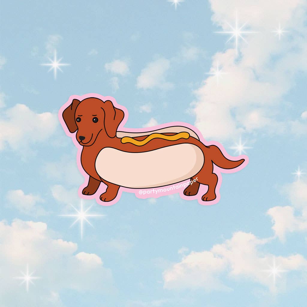 Weenie Hotdog Sticker (Mustard)