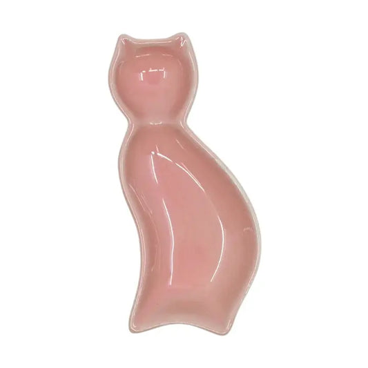 Cat Shaped Porcelain Sauce Dish Pink