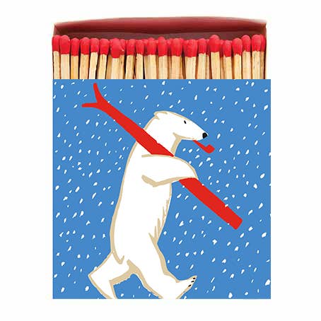 Skiing Polar Bear | Square - Christmas Safety Matches🎄