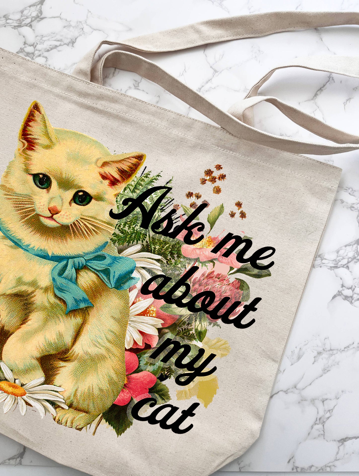 Ask Me About My Cat Tote Bag