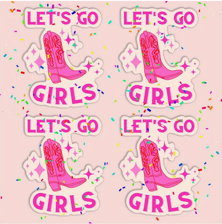 Let's Go Girls Pink Boot Sticker
