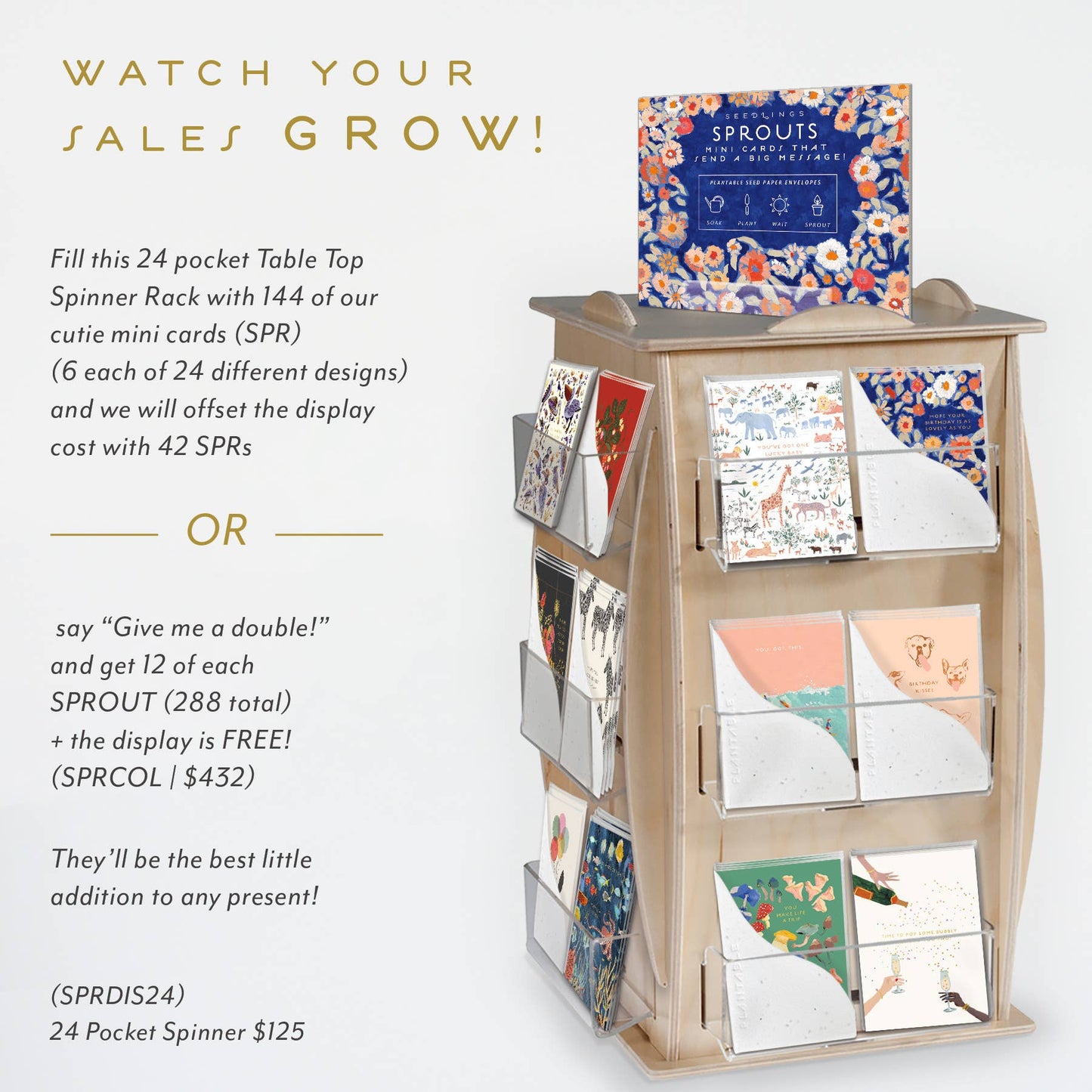 Birthday Dog Sprout - Bday Mini Greeting Card (2.5" x 3.5")