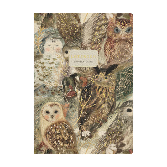 Vegan Leather A5 Notebook - Owls 