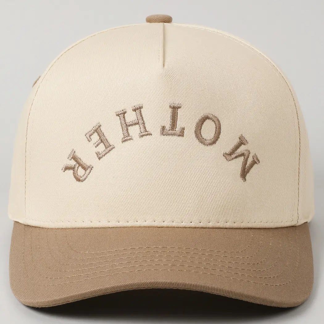 Mother Upside Down Lettering Embroidery Cap
