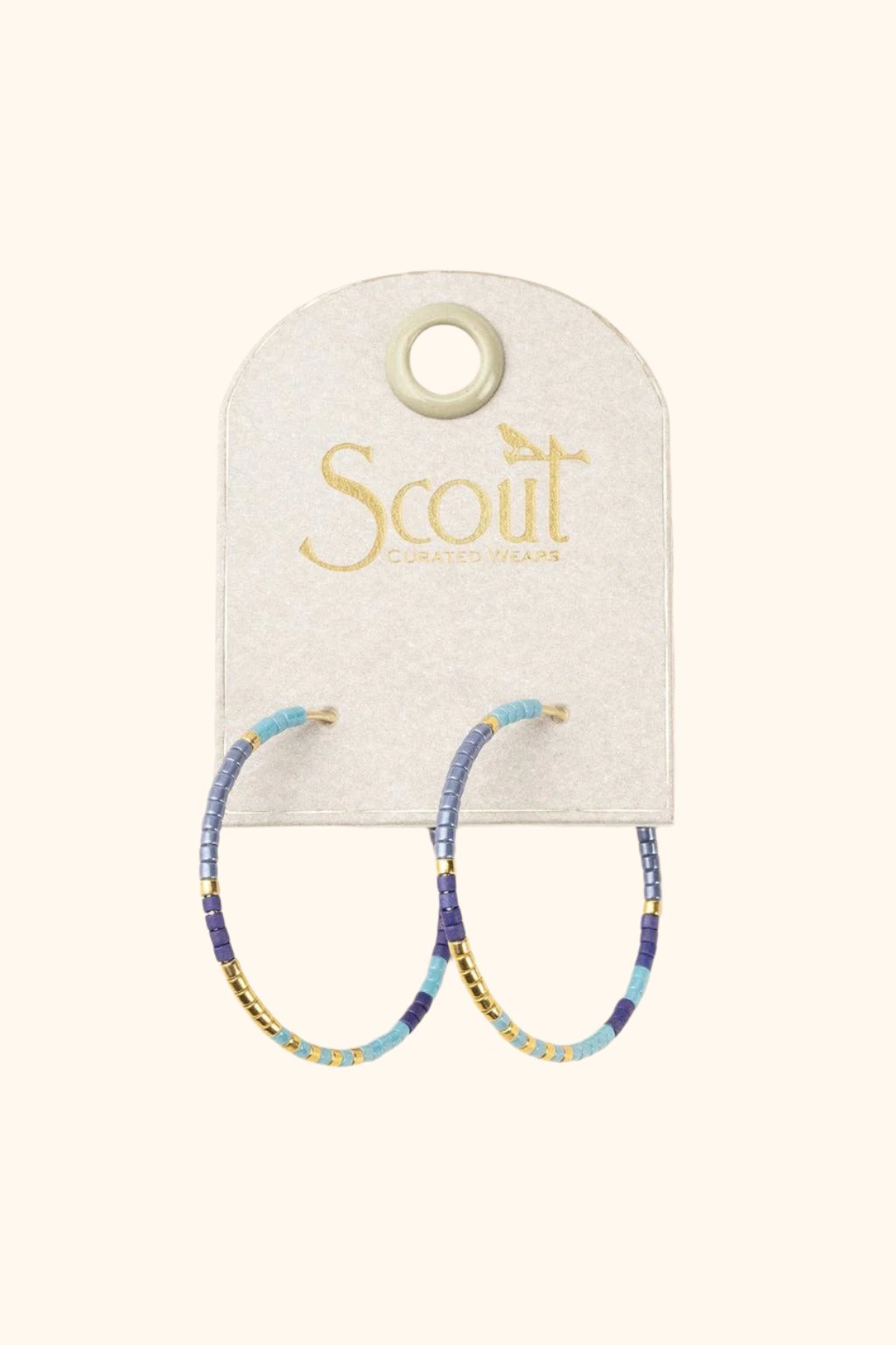 Chromacolor Miyuki Small Hoop | Cobalt Multi/Gold