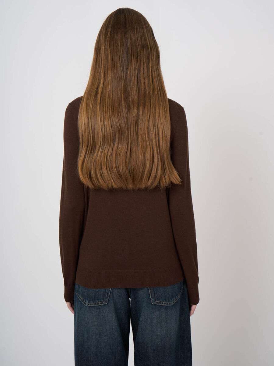 Fine-knit cotton-blend boat-neck sweater