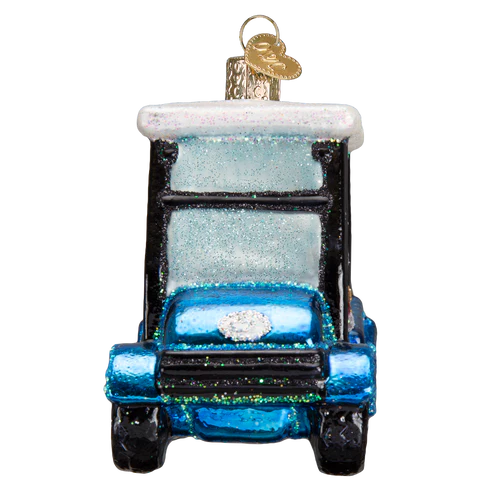 Golf Cart Santa Ornament