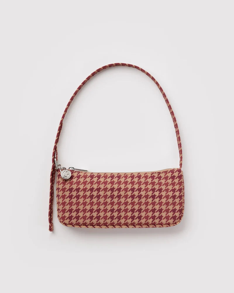 Nylon Pochette - Tan Houndstooth