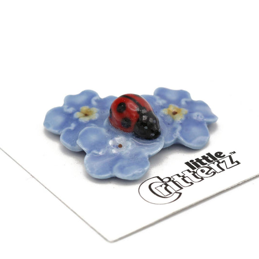 Forget Me Not Ladybug Porcelain Miniature