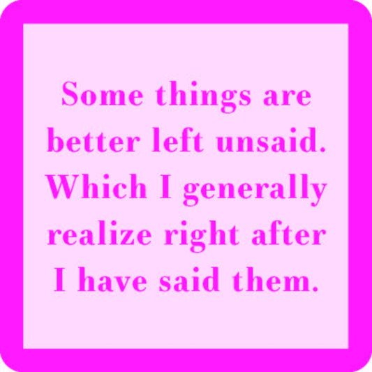 COASTER Left Unsaid | Funny Party Gift | Home Bar Decor