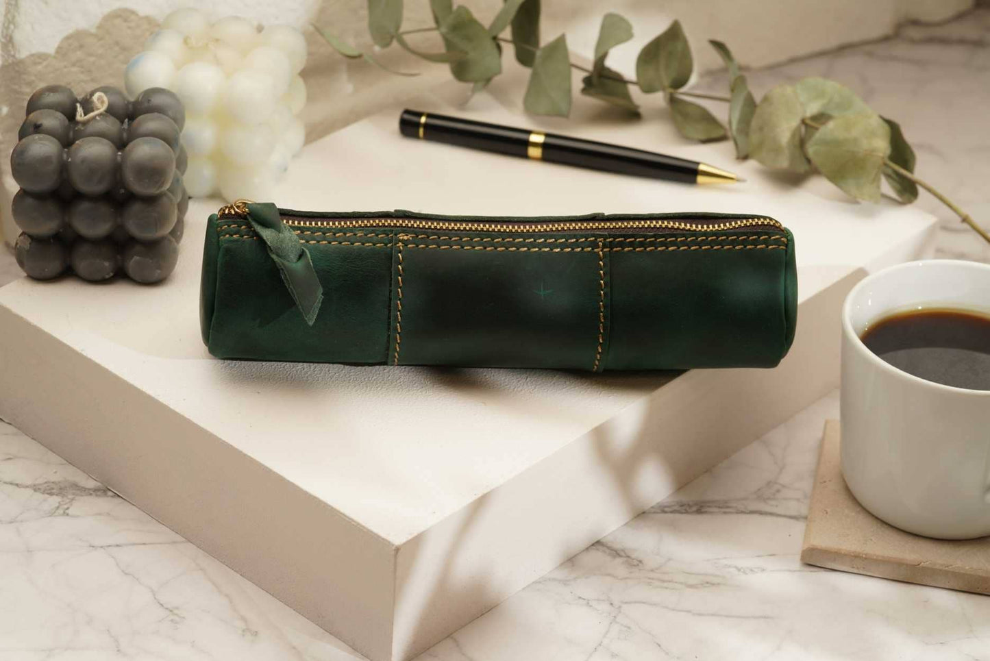 Leather Pencil Case, Make-up Brush Holder, Pen Holder