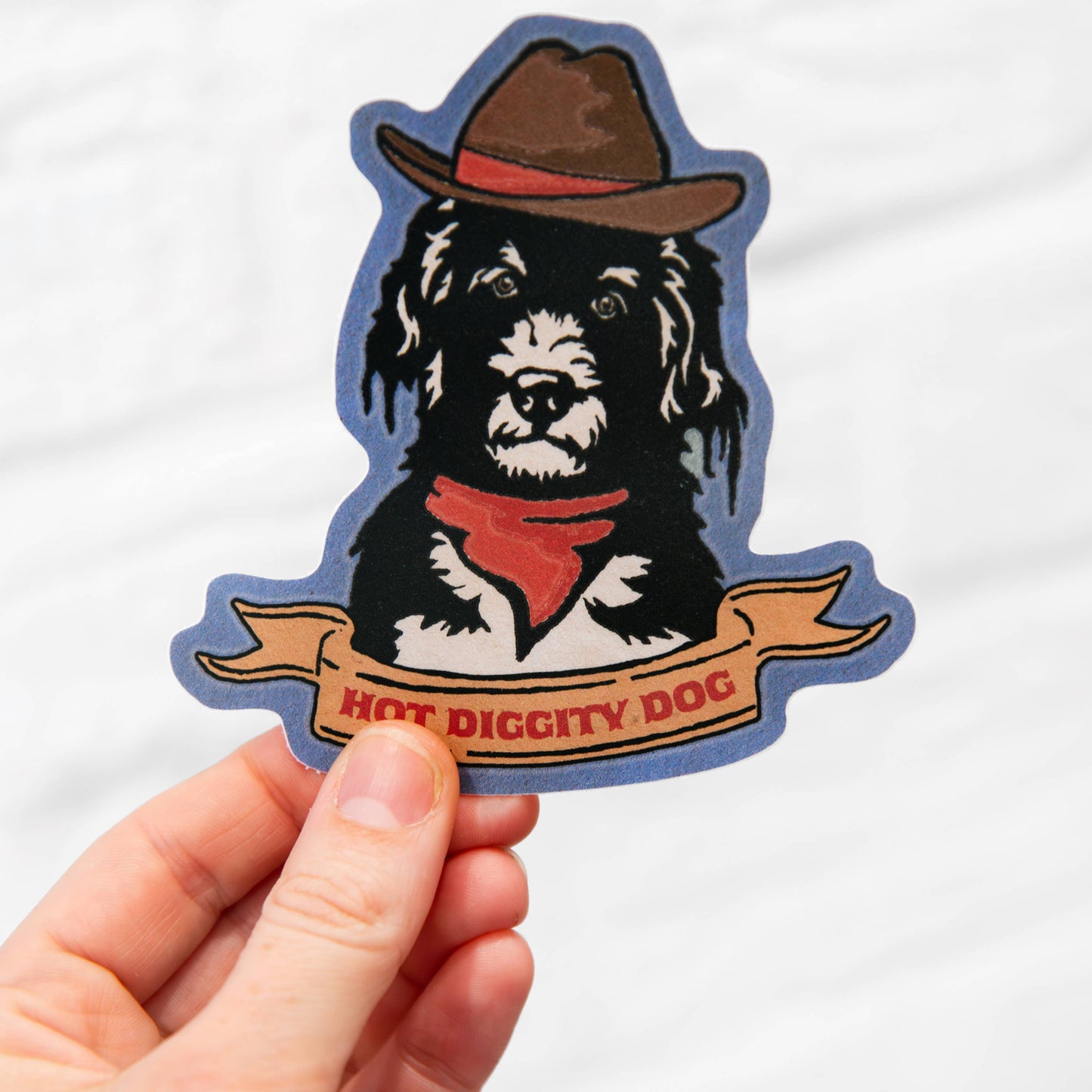 Hot Diggity Dog - Dog Cowboy Sticker