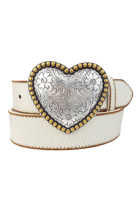 Western Heart Buckle w. Vintage Leather belt
