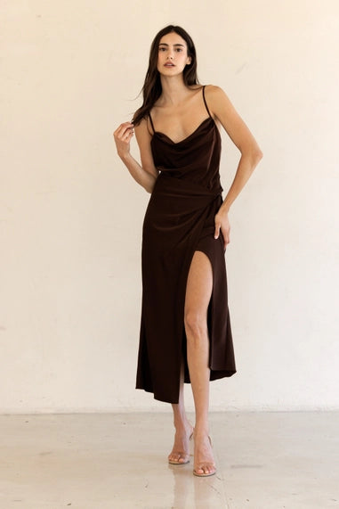 Cowl Neck Midi Dress