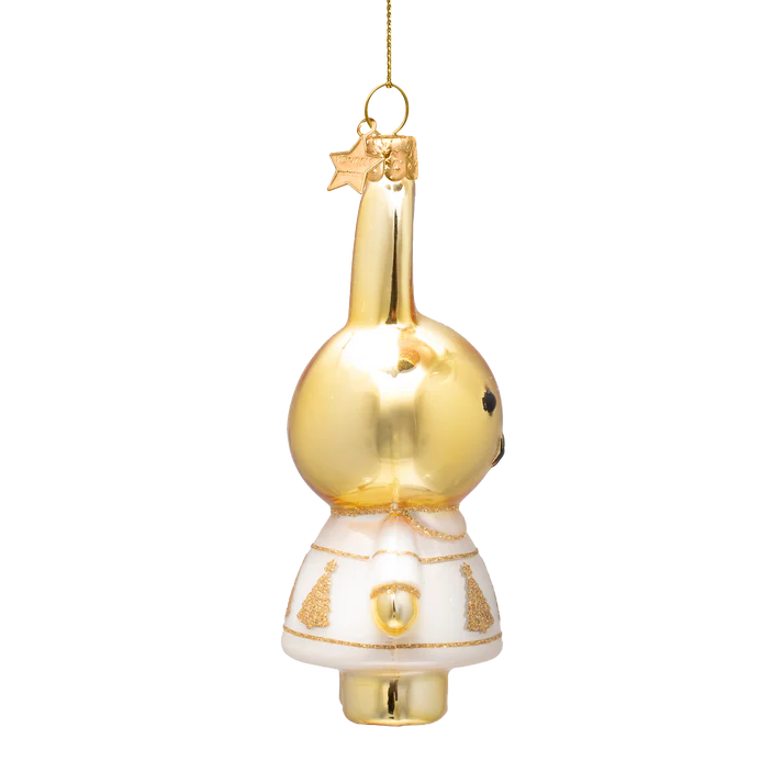 Ornament glass Nijntje/Miffy Gold Xmas Tree Dress