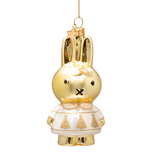 Ornament glass Nijntje/Miffy Gold Xmas Tree Dress