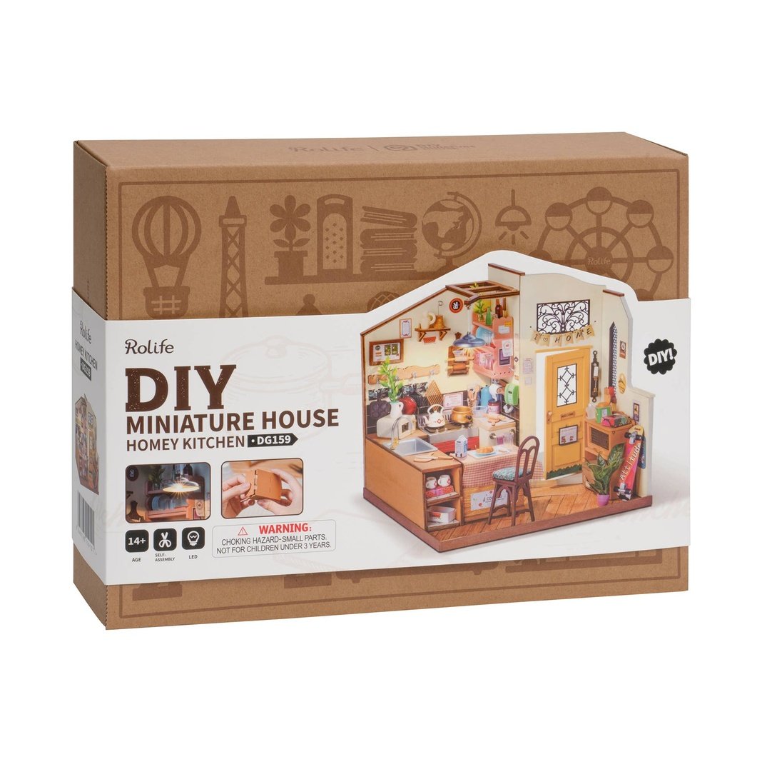 DIY Miniature Model Kit: Cozy Kitchen