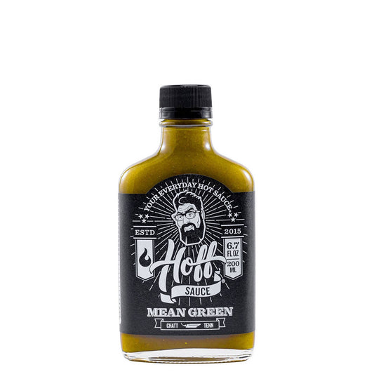 Mean Green | Hoff's Green Jalapeno Hot Sauce | 6.7oz Flask