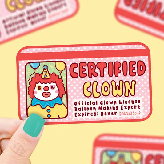 Certified Clown Carrying Member Vinyl Sticker