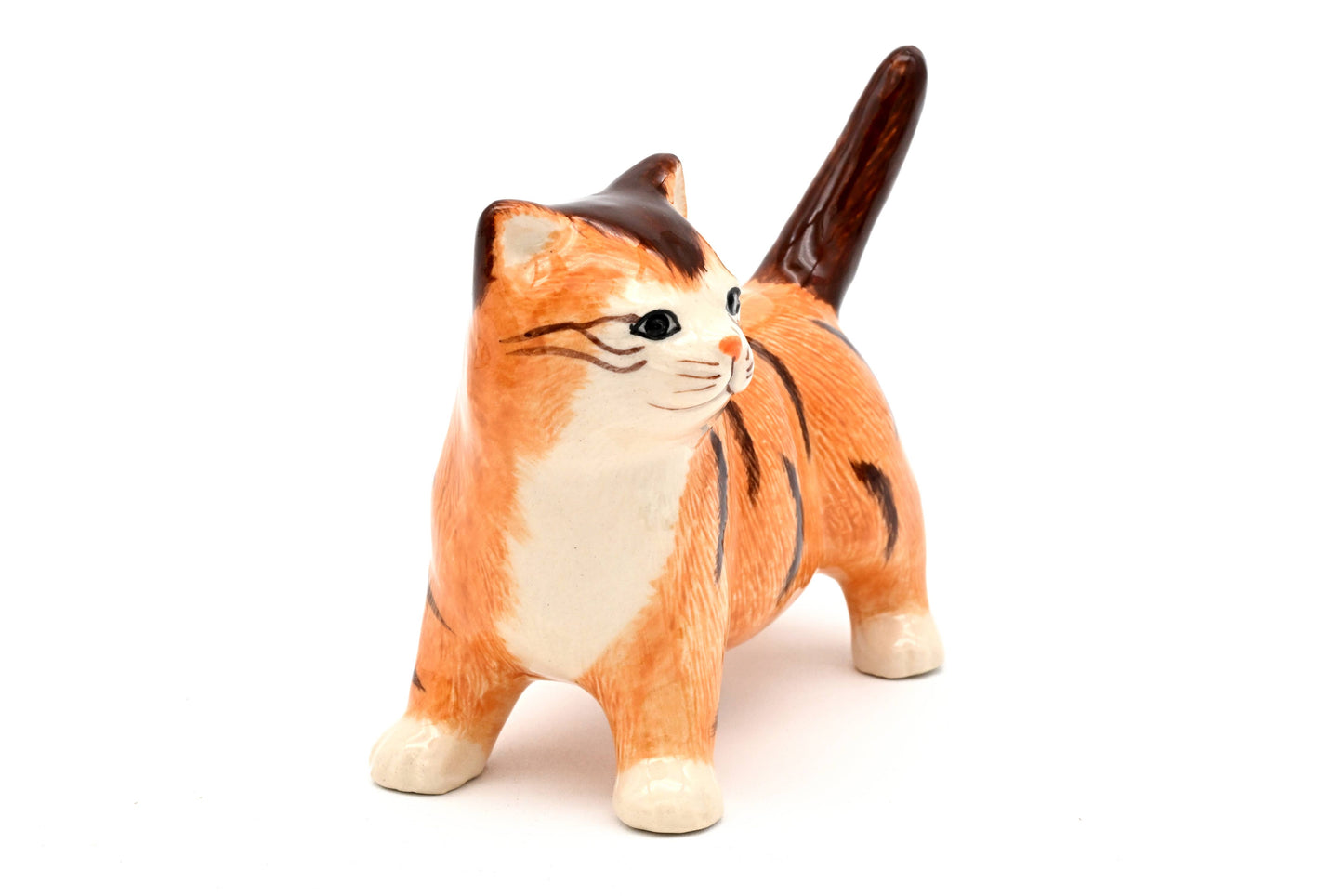 Decorative Miniature Ceramic Tiny Orange Tabby Cat