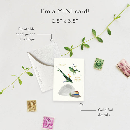 Party Frogs Sprout - Birthday Mini Greeting Card