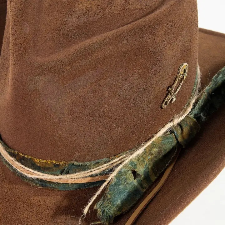 Vintage Safety Pin and Strap Western Cowboy Hat